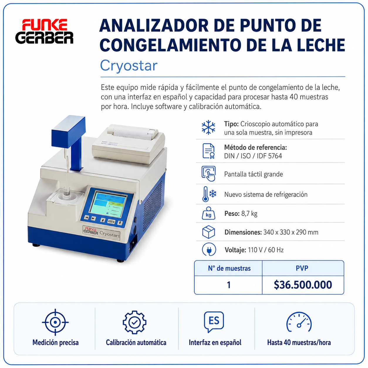 Analizador de punto de congelamiento de la leche - FUNKE GERBER