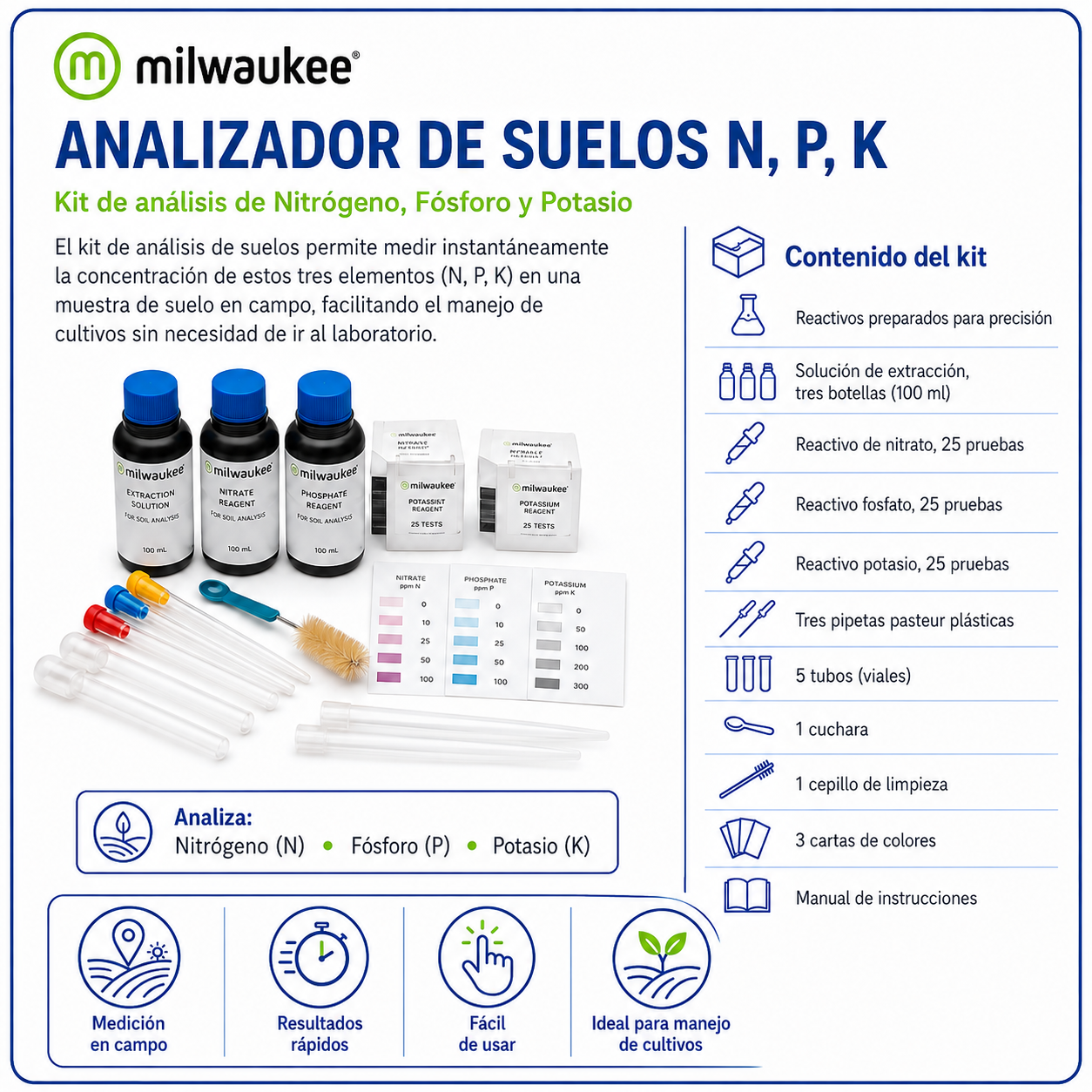 Analizador de suelos N,P,K - MILWAUKEE