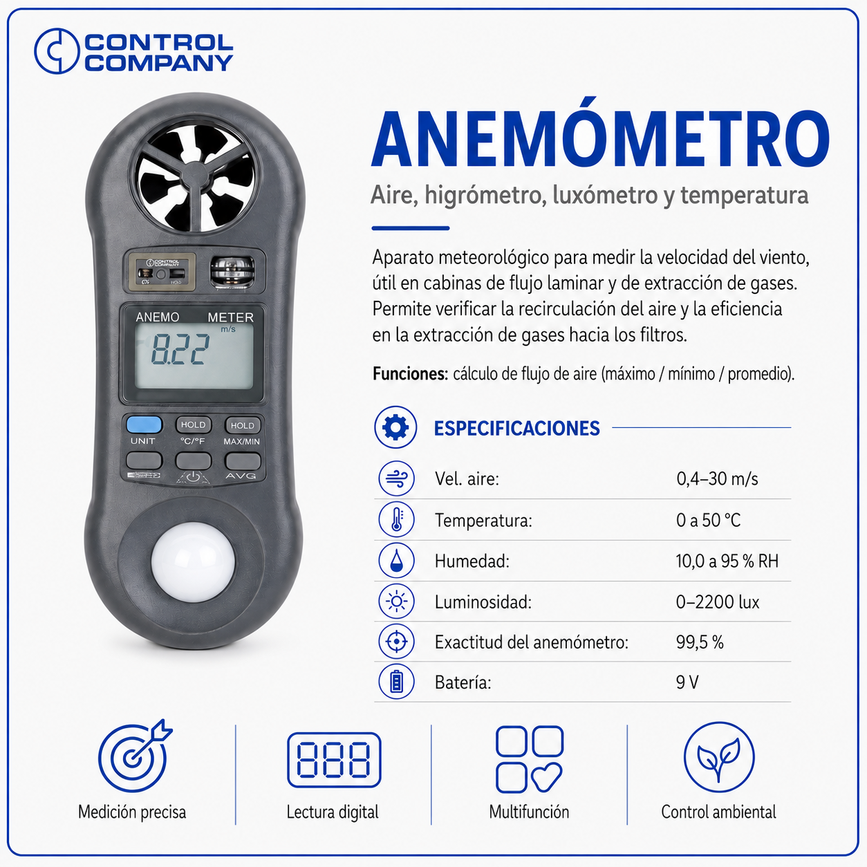 Anemómetro - CONTROL COMPANY