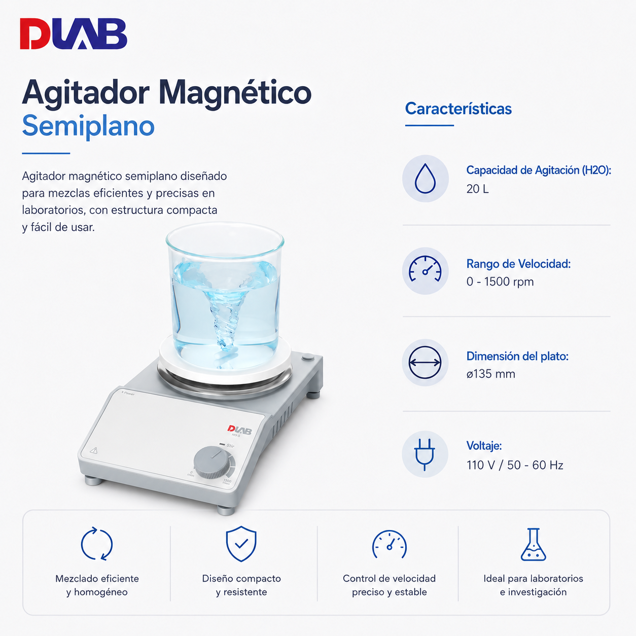 Agitador semiplano - DLAB