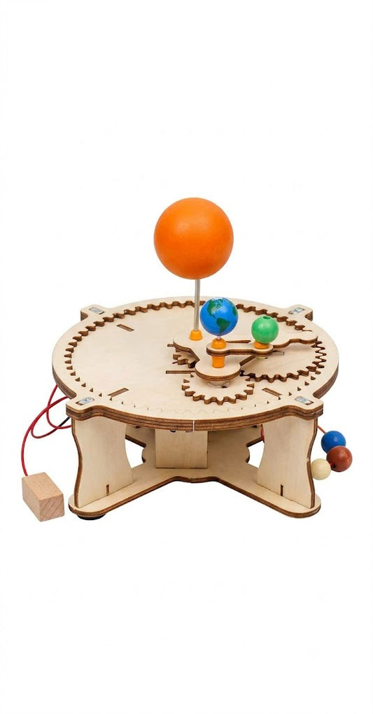 Maqueta Mecánica del Sistema Solar DIY (Sol, Tierra y Luna)