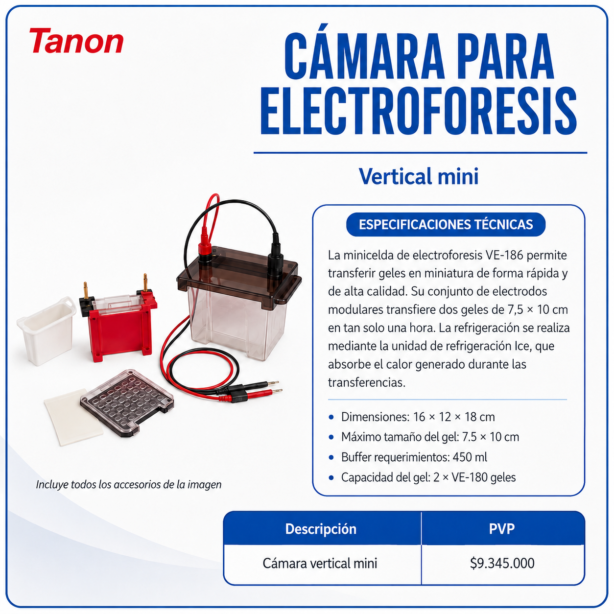 Cámara para elextroforesis