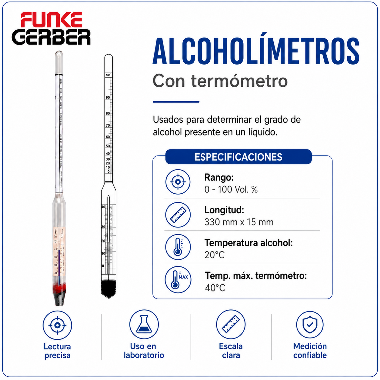 alcoholímetro con termómetro - FUNKE GERBER