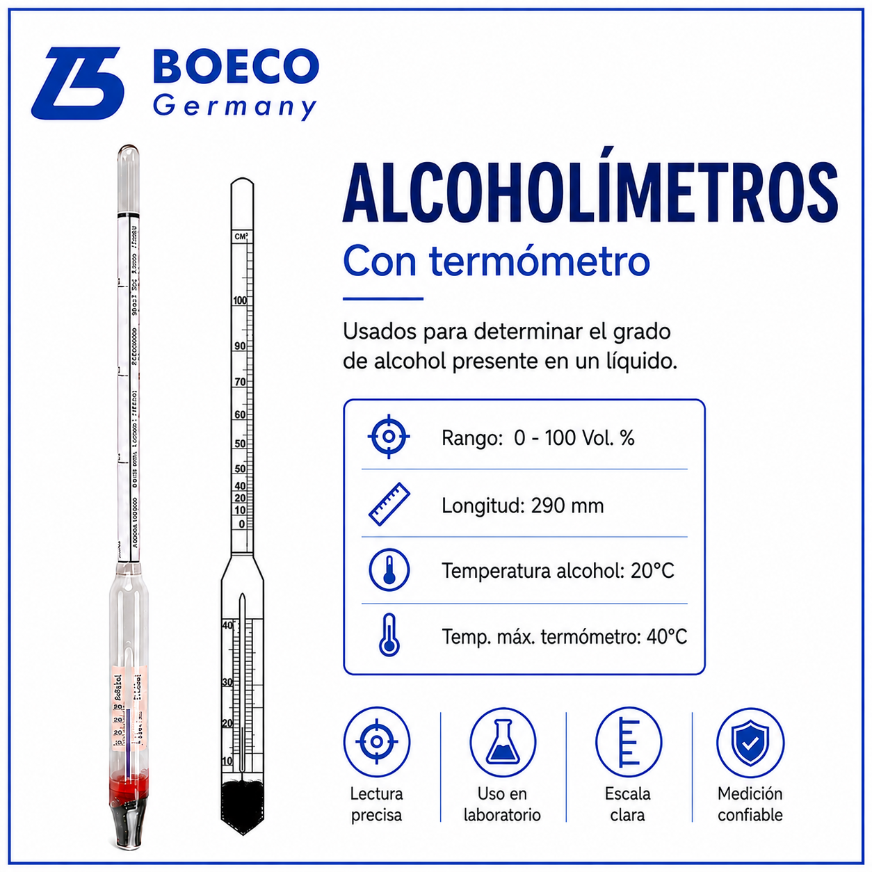 Alcoholímetros con termómetro - BOECO