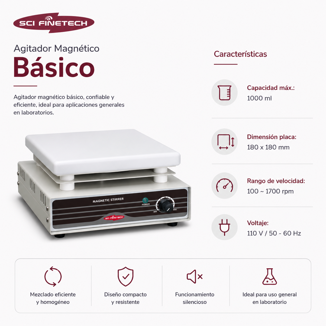 Agitador magnético básico - SC FINETECH