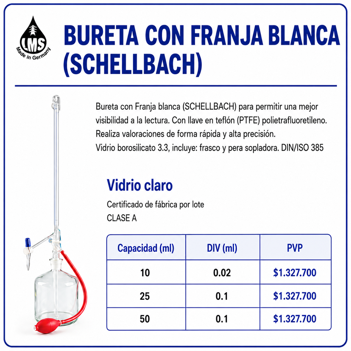 Bureta con franja blanca - LMS Labor