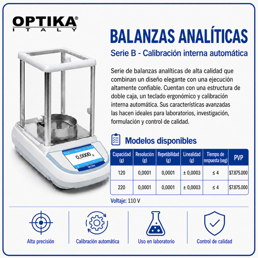 Balanzas analíticas serie, calibración interna automáticas - OPTIKA ITALY