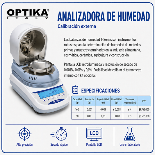 Analizadora de humedad calibración externa - OPTIKA ITALY