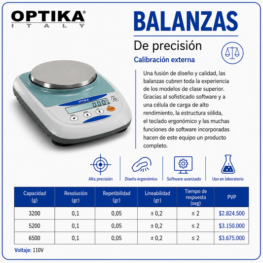 Balanzas de precisión calibración externa - OPTIKA ITALY