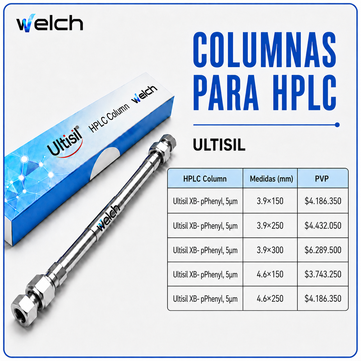 columnas para HPLC Ultisil XB- pHenyl, 5μm