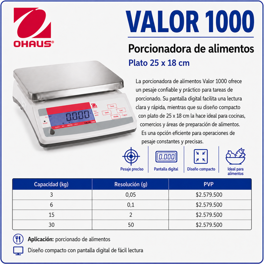 Valor 1000 porcionadora de alimentos - OHAUS