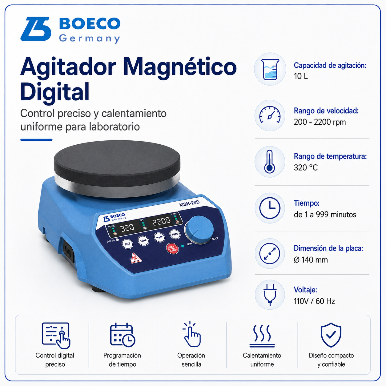 Agitador magnético digital - BOECO