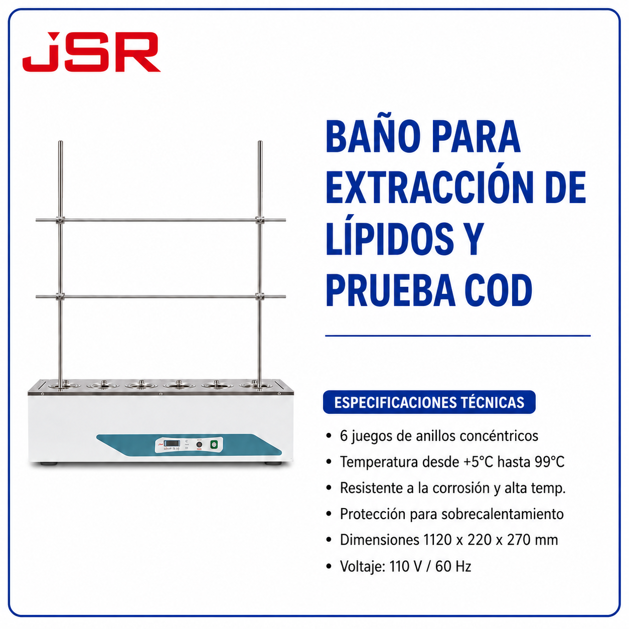 Baño para extracción de lípidos y prueba COD
