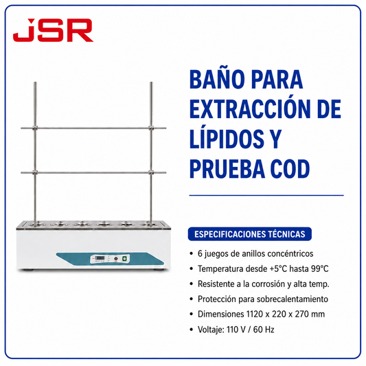 Baño para extracción de lípidos y prueba COD - JSR