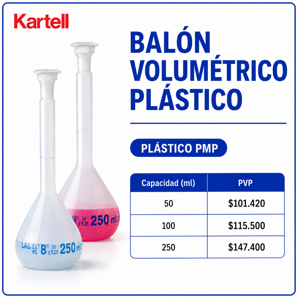 Balón volumétrico plástico