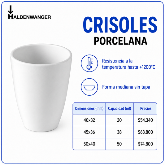 Crisoles de porcelana