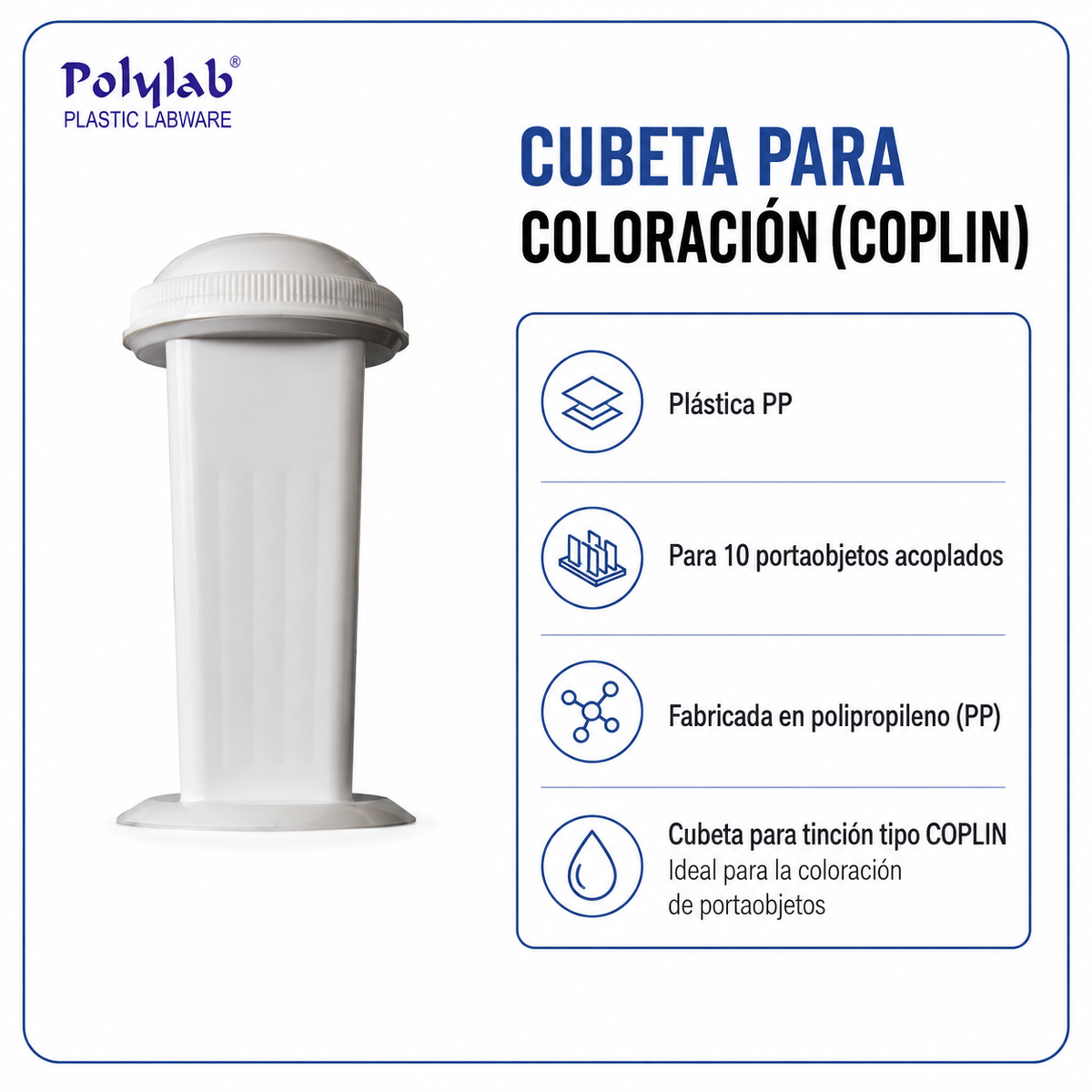 Cubeta para coloración plática PP