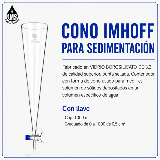 CONO IMHOFF PARA SEDIMENTACIÓN con llave