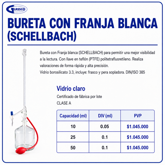 Bureta con franja blanca