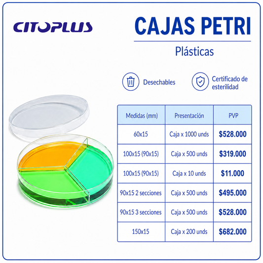 Cajas patri plásticas