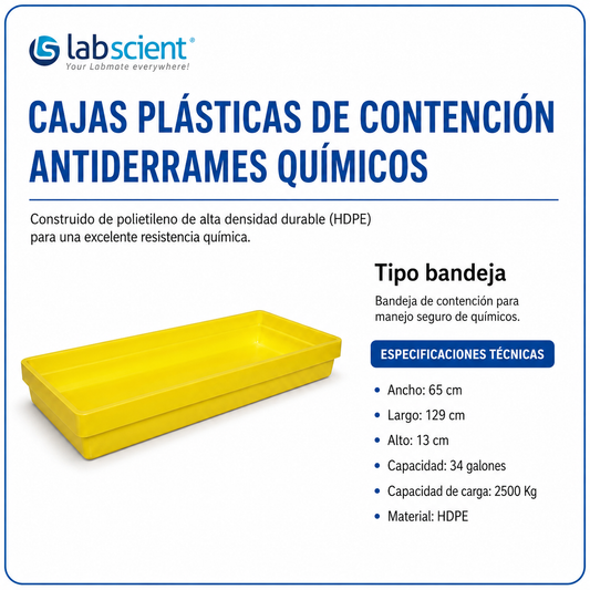 cajas plásticas de contención antiderrames químicos