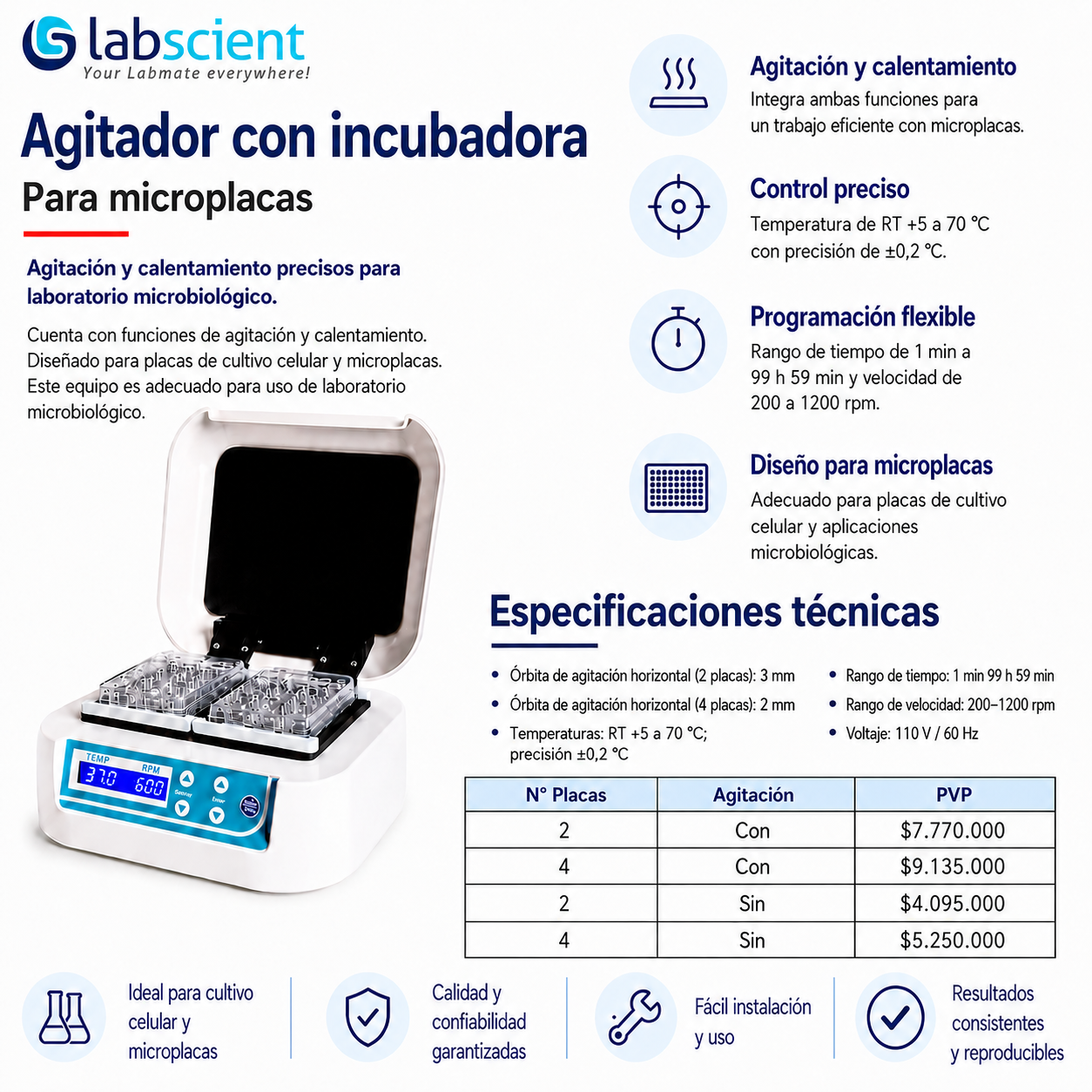 Agitador con incubadora - LABSCIENT