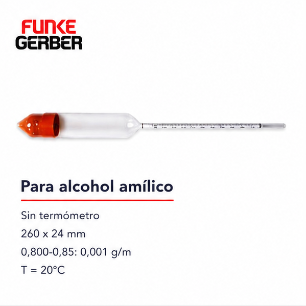Aerómetro para alcohol amílico - Funke Gerber