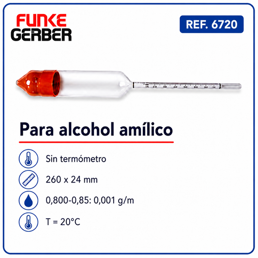 Aerómetro para alcohol amílico - Funke Gerber