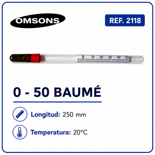 Hidrómetro -0 - 50 BAUMÉ - OMSONS