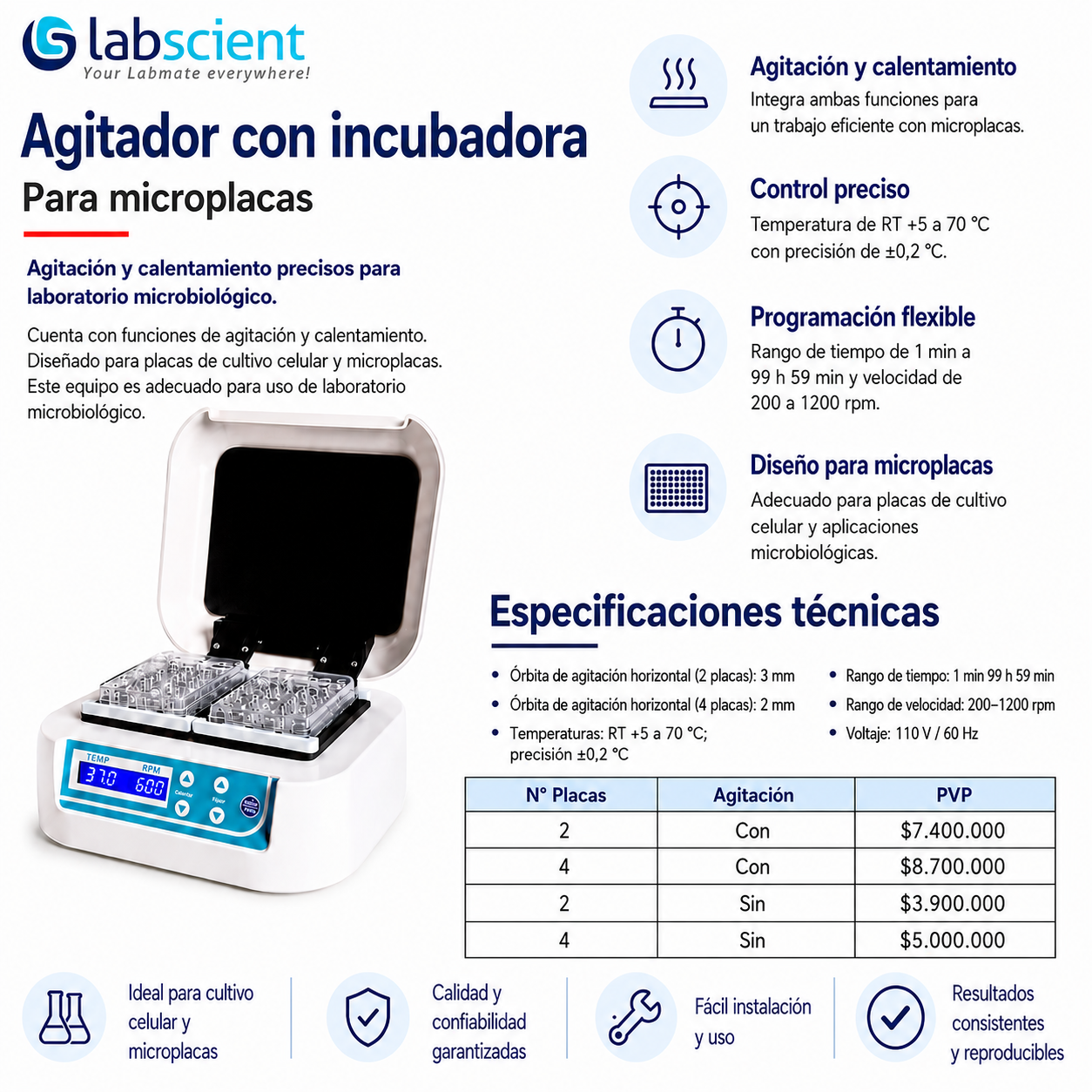 Agitador con incubadora - LABSCIENT