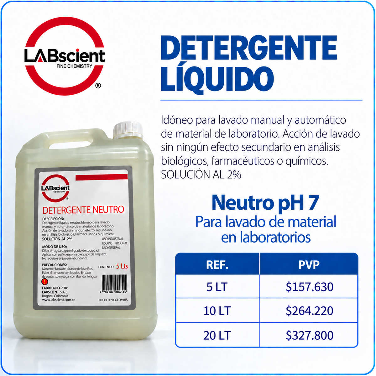 Detergentes líquido neutro